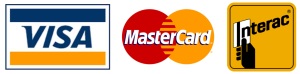 Visa, MasterCard, Interac